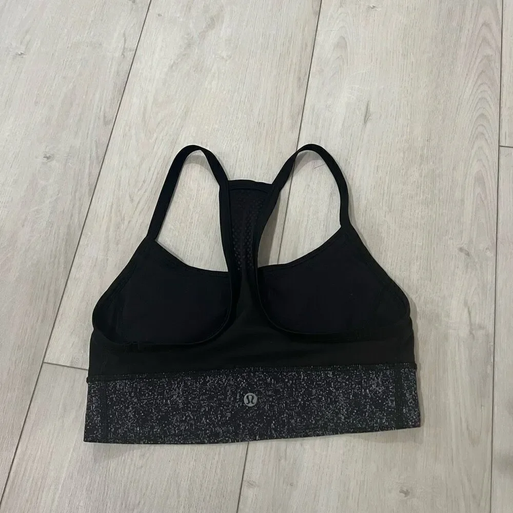 Lululemon Fit Physique Bra Black Suited Print White Black Size 6